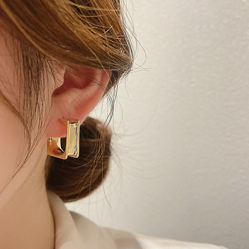 Minimalist Geometric Metal Earrings