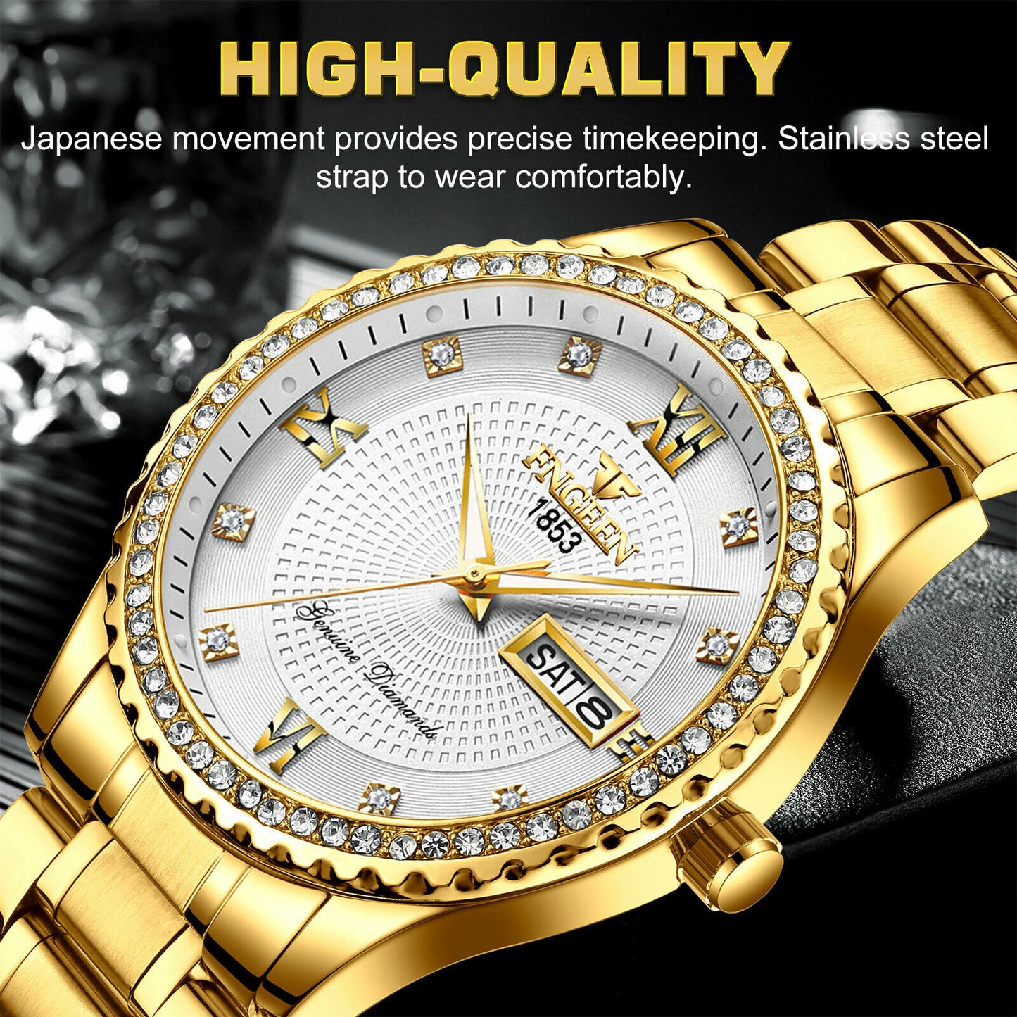 Watch Gold Classic Stainless Steel Quartz