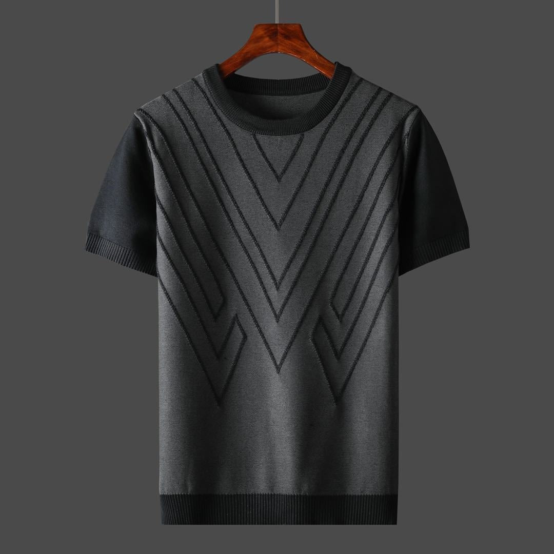 Men's Solid Color Round Neck T-shirt