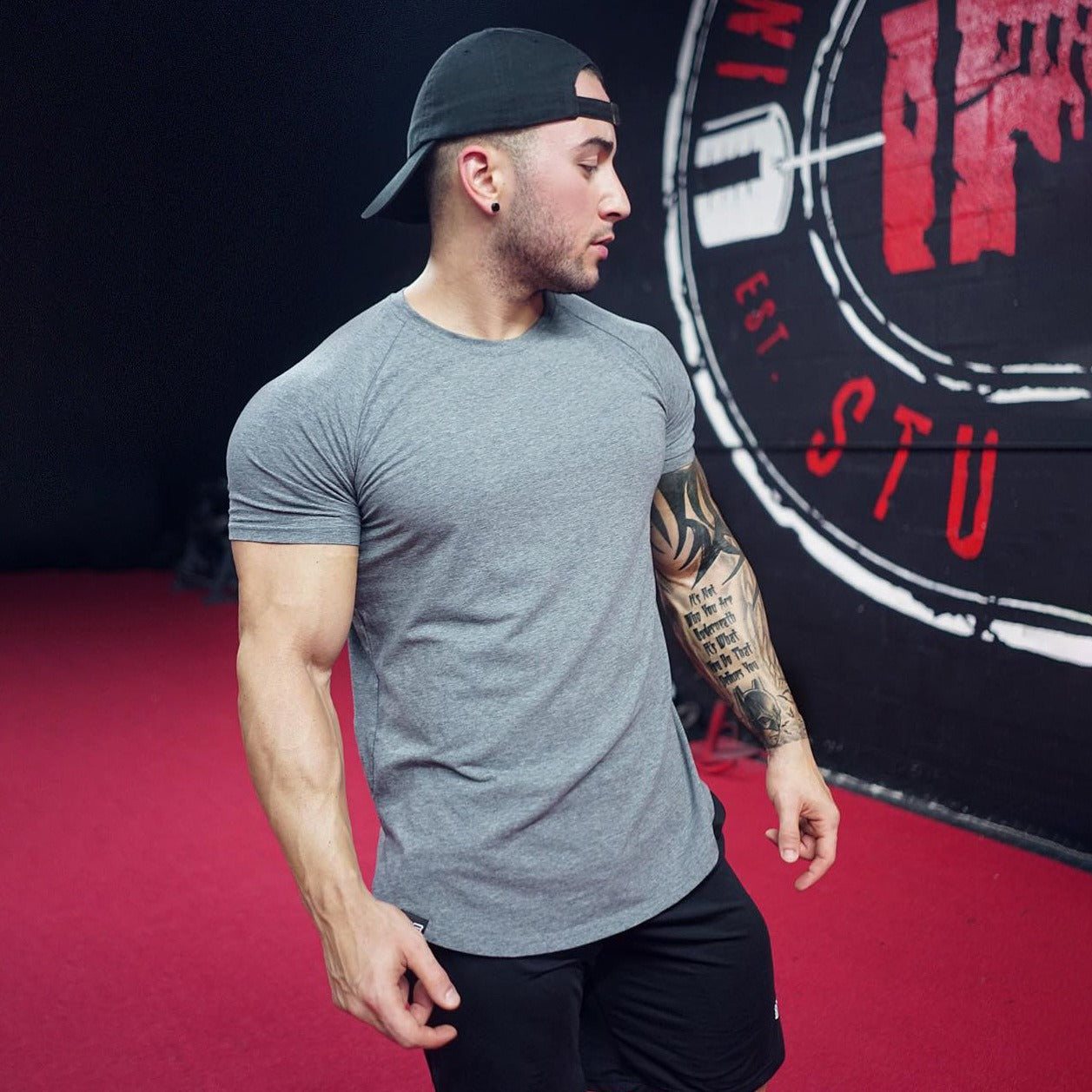 Men's Solid Color Sports Fitness T Shirt