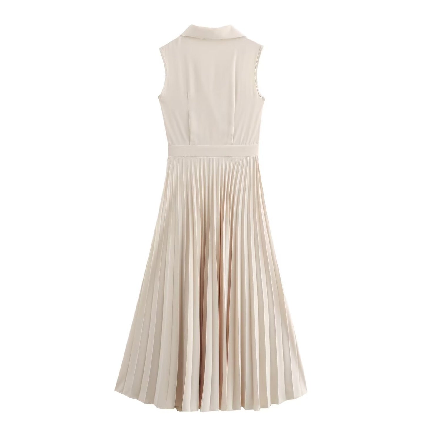 Sleeveless Pleated Suit Dress