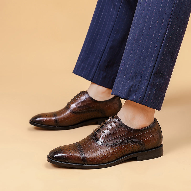 Oxford Style Leather Dress Shoes.