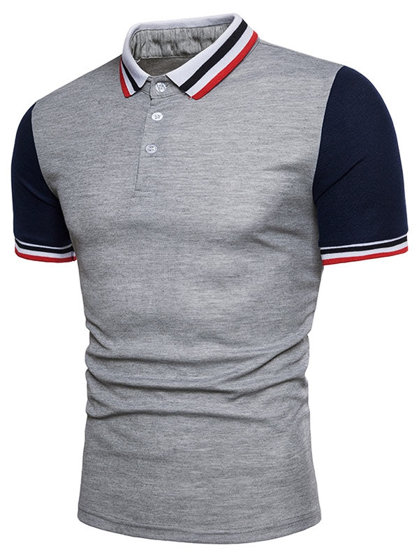 Striped Short Sleeve Polo T-Shirt