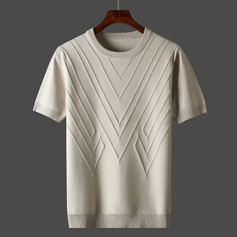 Men's Solid Color Round Neck T-shirt