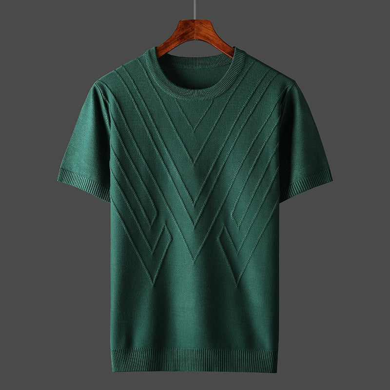 Men's Solid Color Round Neck T-shirt