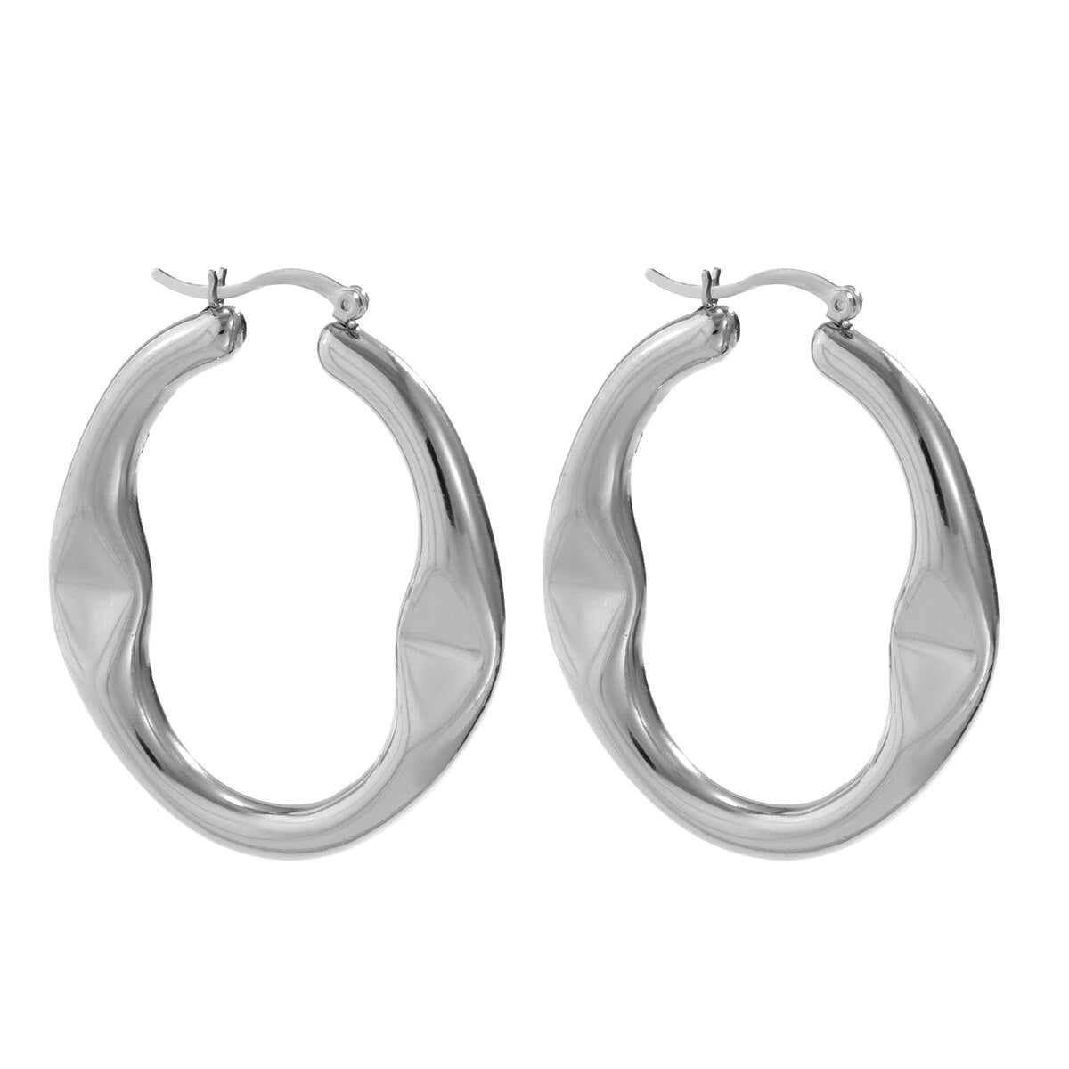 U-Shaped Oval Earrings