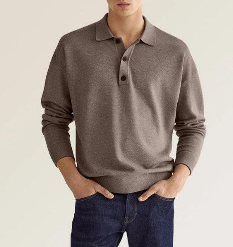 Long Sleeve Button Polo Shirt