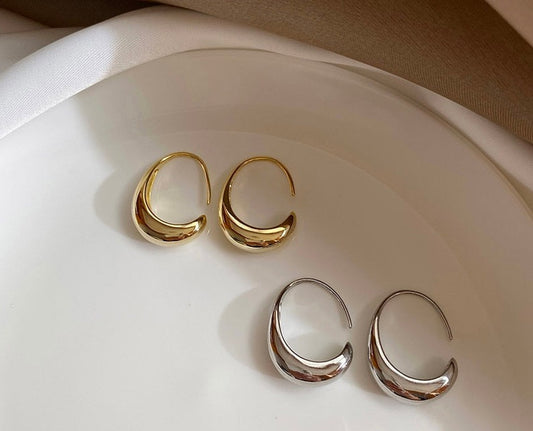 Sterling Silver Hoop Minimalist Earrings