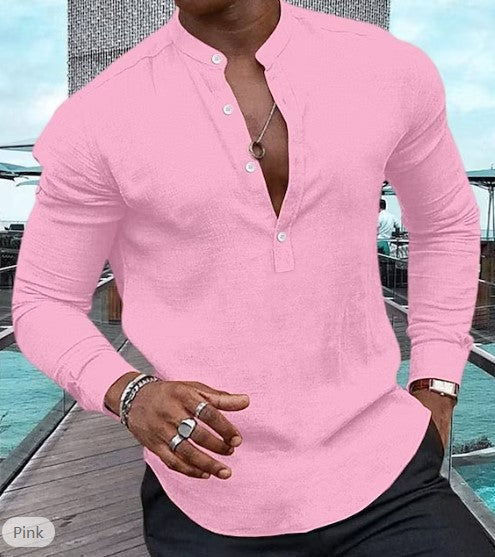 Formal Long Sleeve Solid Color Shirt