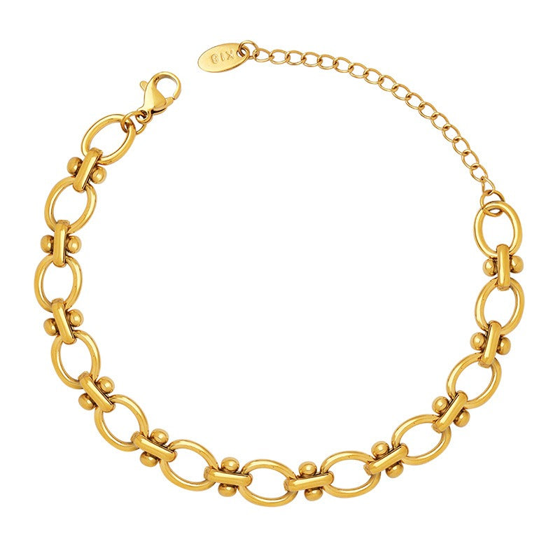 Gold & Steel Lock Bracelet