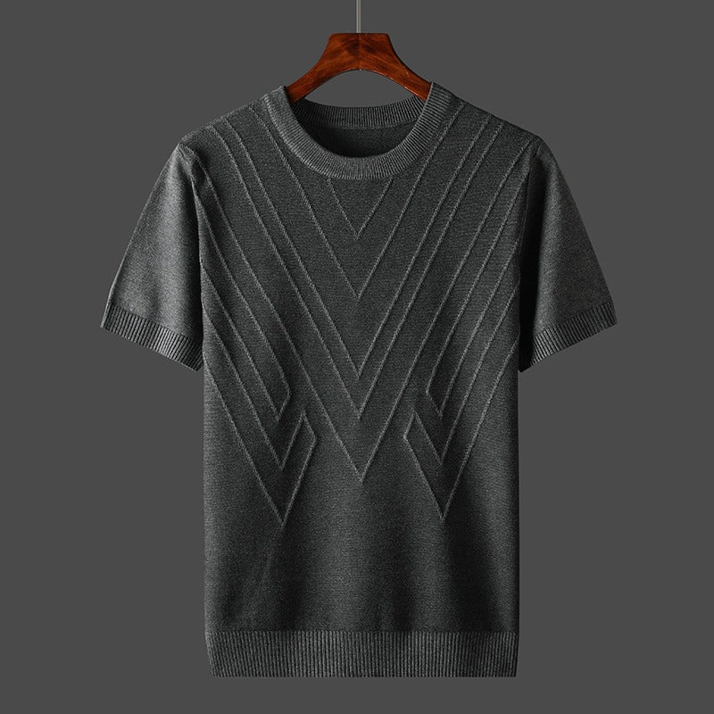 Men's Solid Color Round Neck T-shirt