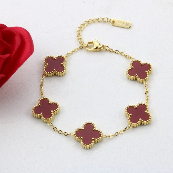 Four Leaf Clover Titanium Steel Bracelet