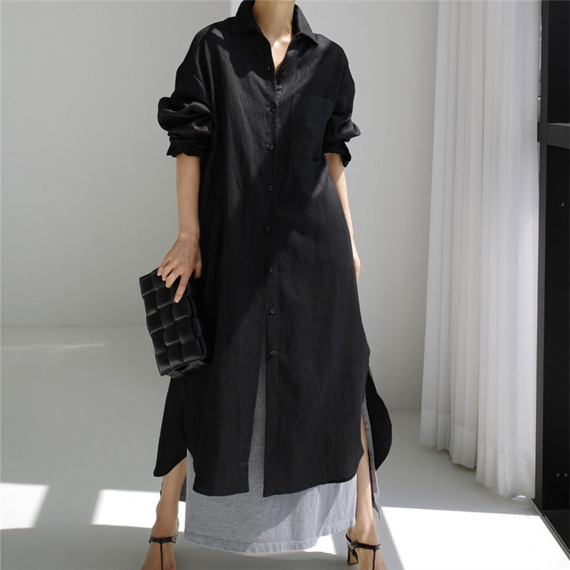 Maxi Long Sleeve Casual Tunic Dress