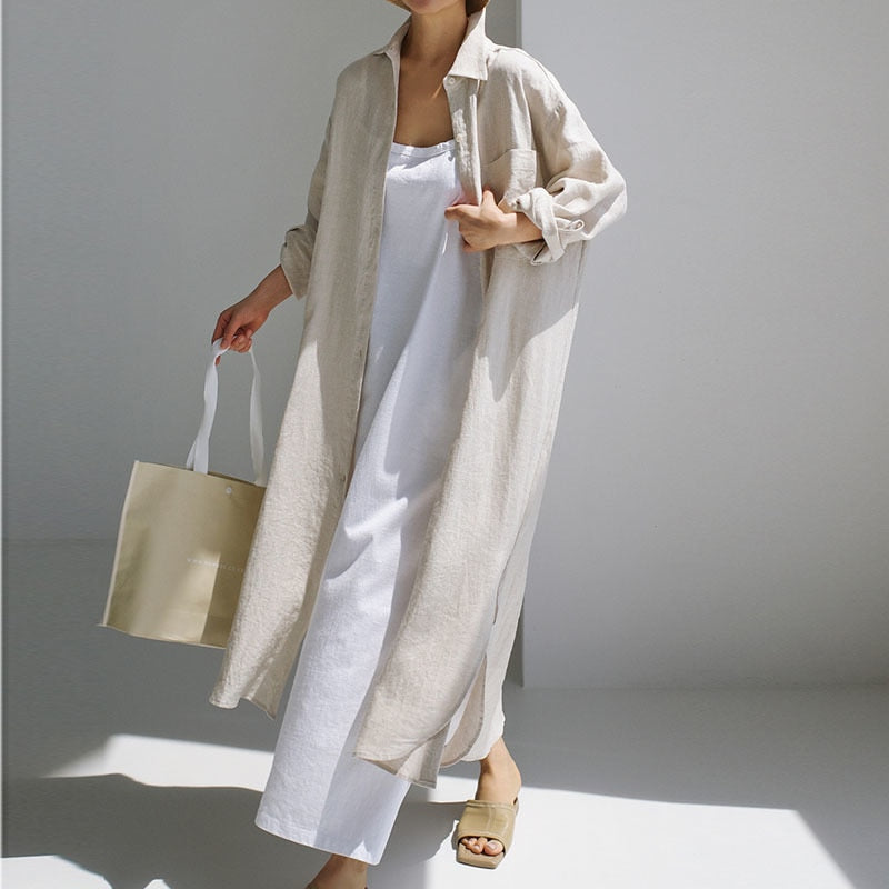 Maxi Long Sleeve Casual Tunic Dress