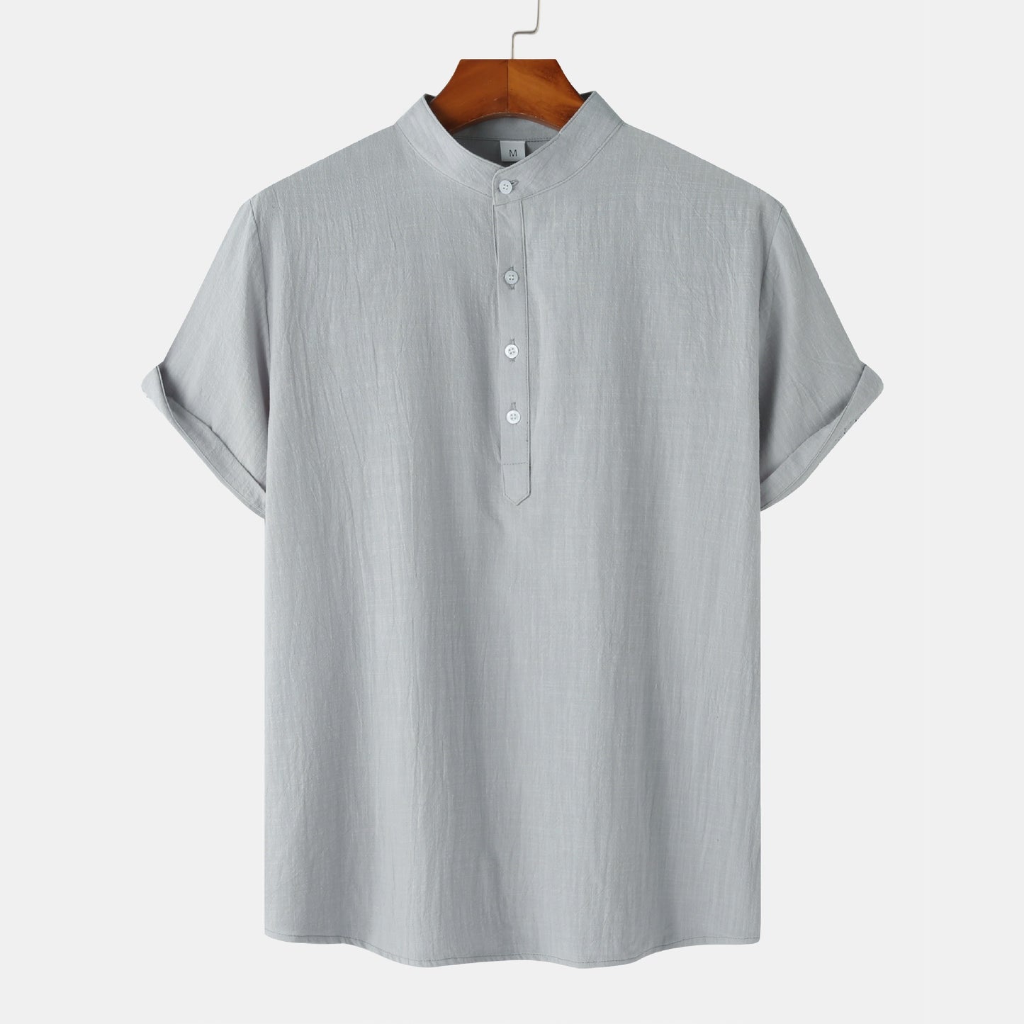 Cotton and Linen Short Sleeved Shirt