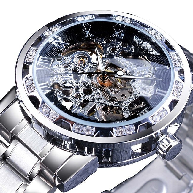 Men's Mechanical Stainless Steel Band Luminous Watch