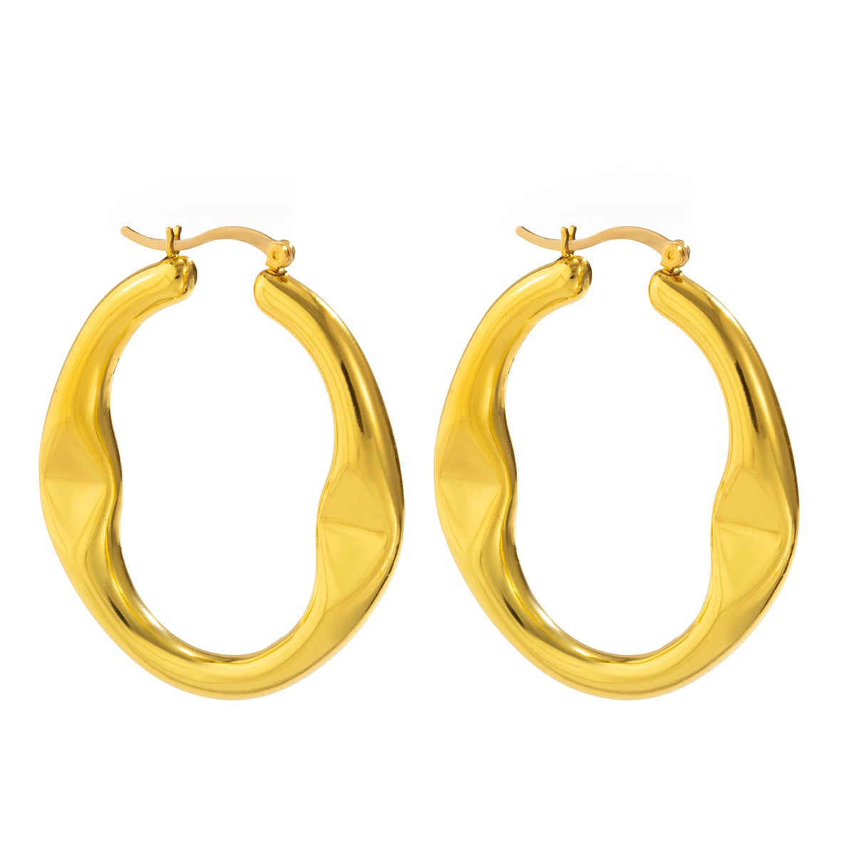 U-Shaped Oval Earrings