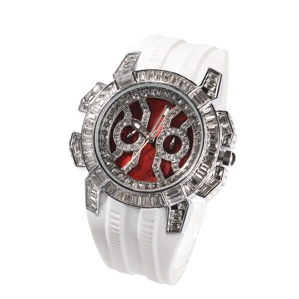 Men's Quartz Watch With A Diamond Dial Water Resistant