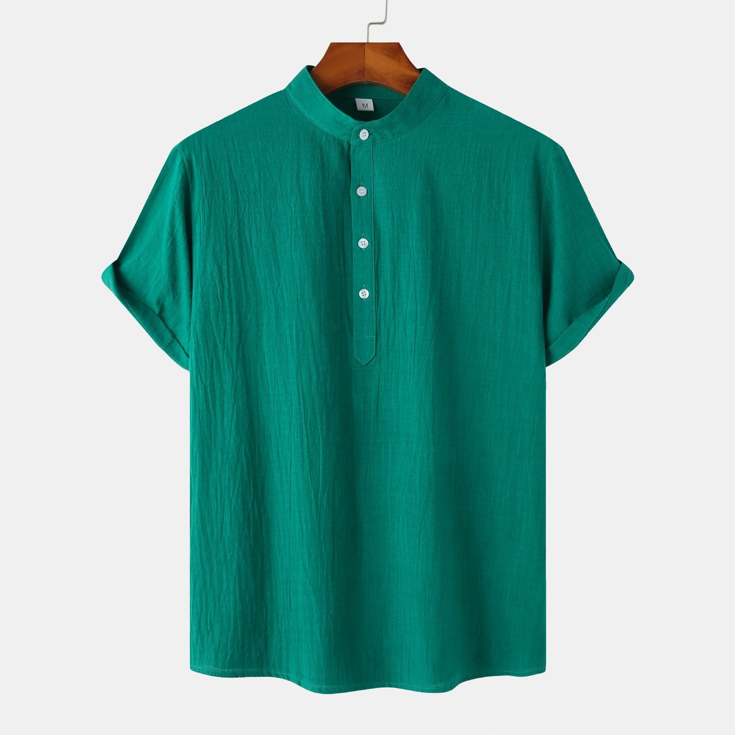 Cotton and Linen Short Sleeved Shirt