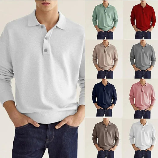 Long Sleeve Button Polo Shirt