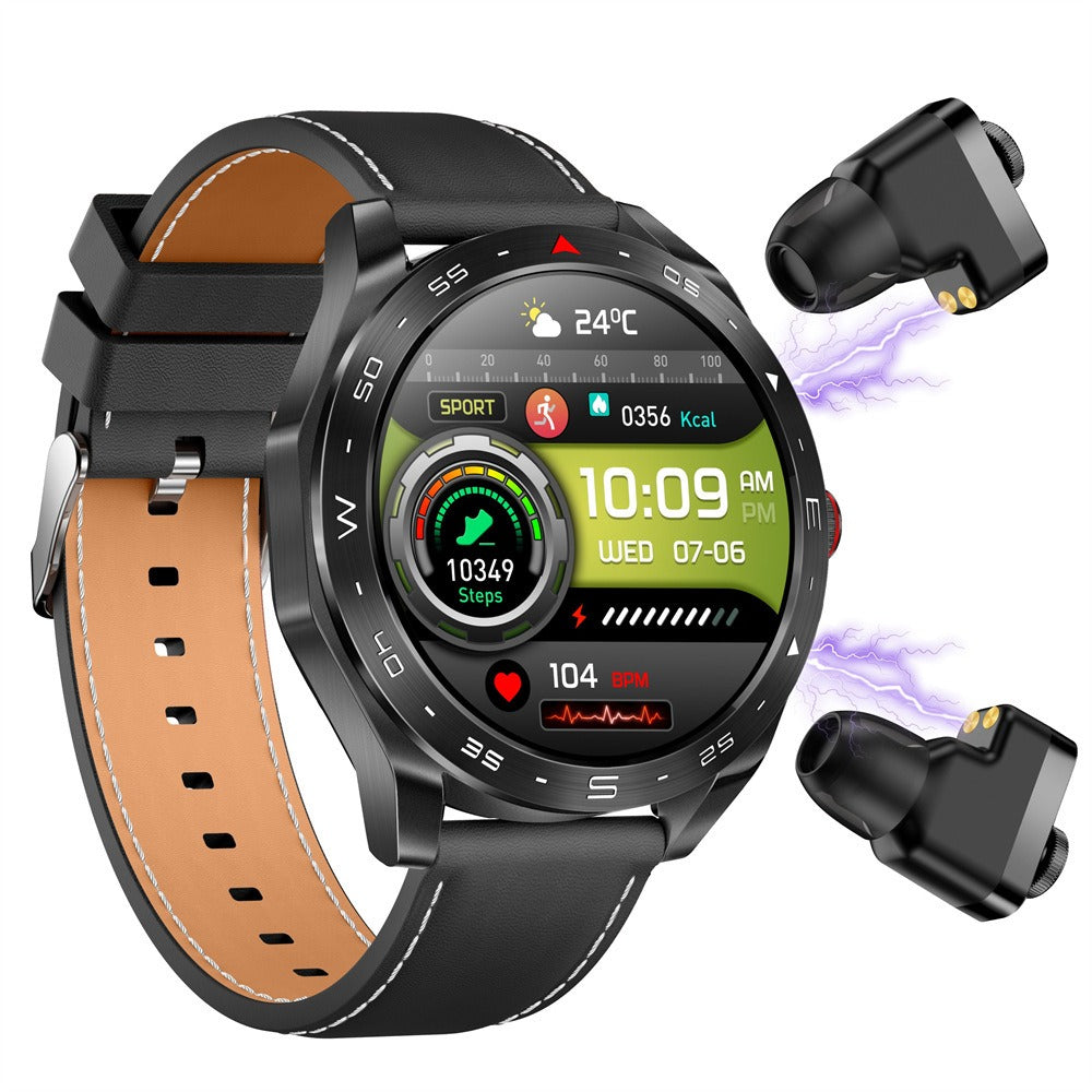 New T95 Smart Watch With Earphones 1.52 Inch 2-In-1 Smartwatch