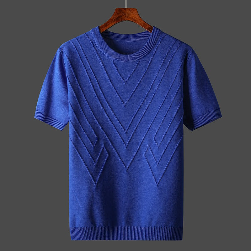 Men's Solid Color Round Neck T-shirt