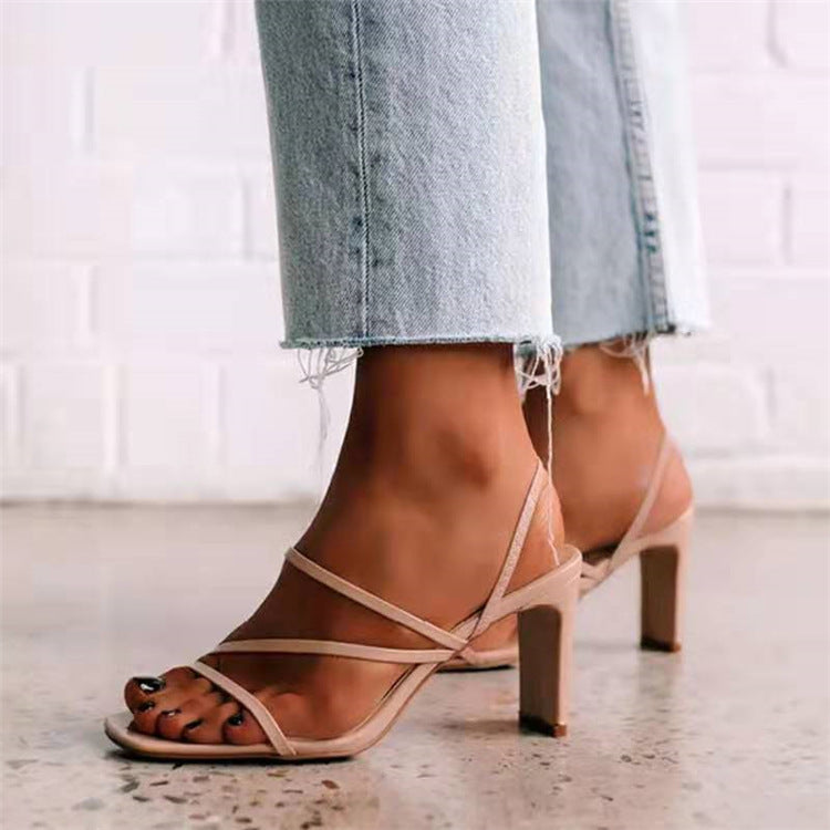 Roman Style Square Toe Summer Sandals