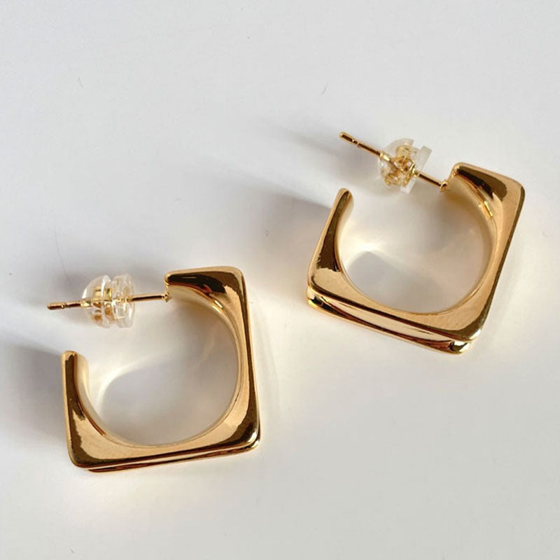 Minimalist Geometric Metal Earrings