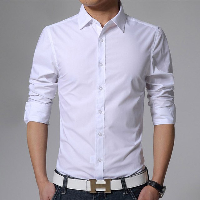 Plain Button Up Long Sleeve Shirt