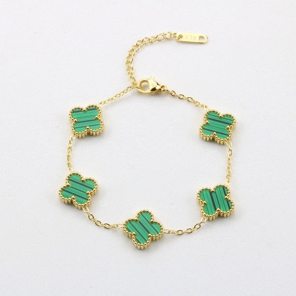 Four Leaf Clover Titanium Steel Bracelet