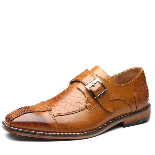 British Pointed Leather, Belt Buckle Shoes