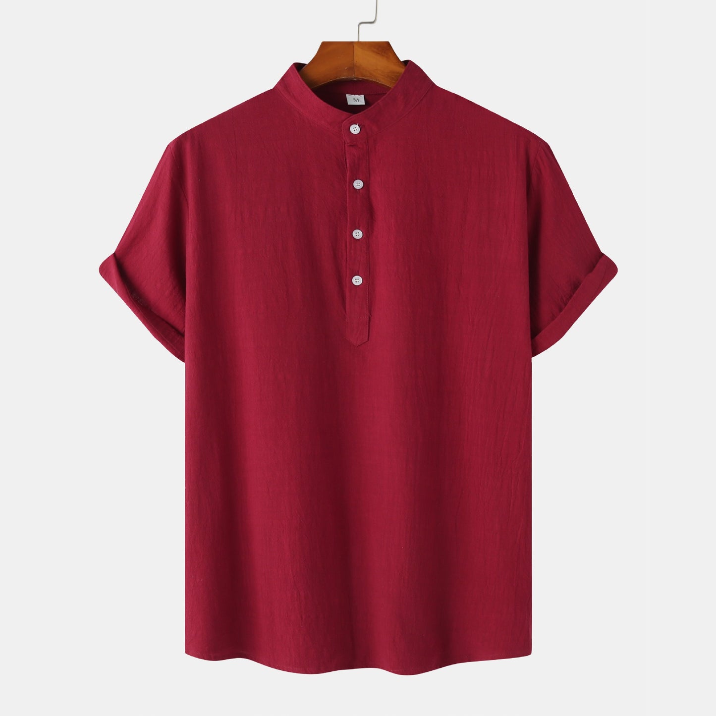 Cotton and Linen Short Sleeved Shirt