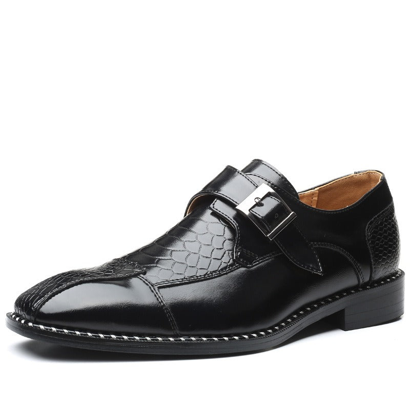 British Pointed Leather, Belt Buckle Shoes