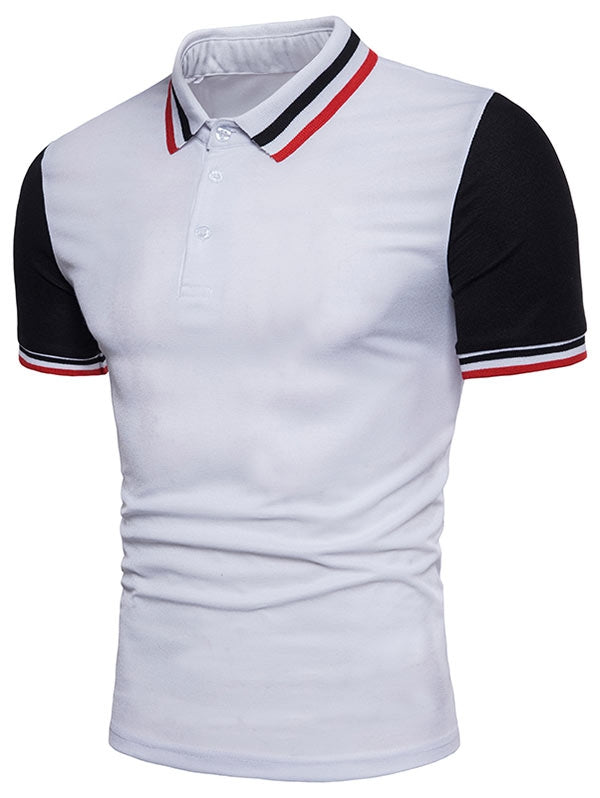 Striped Short Sleeve Polo T-Shirt