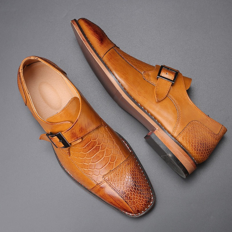 British Pointed Leather, Belt Buckle Shoes