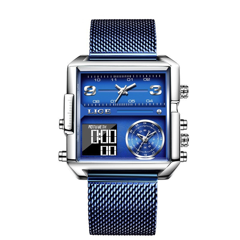 New Electronic Quartz Dual Display Watch