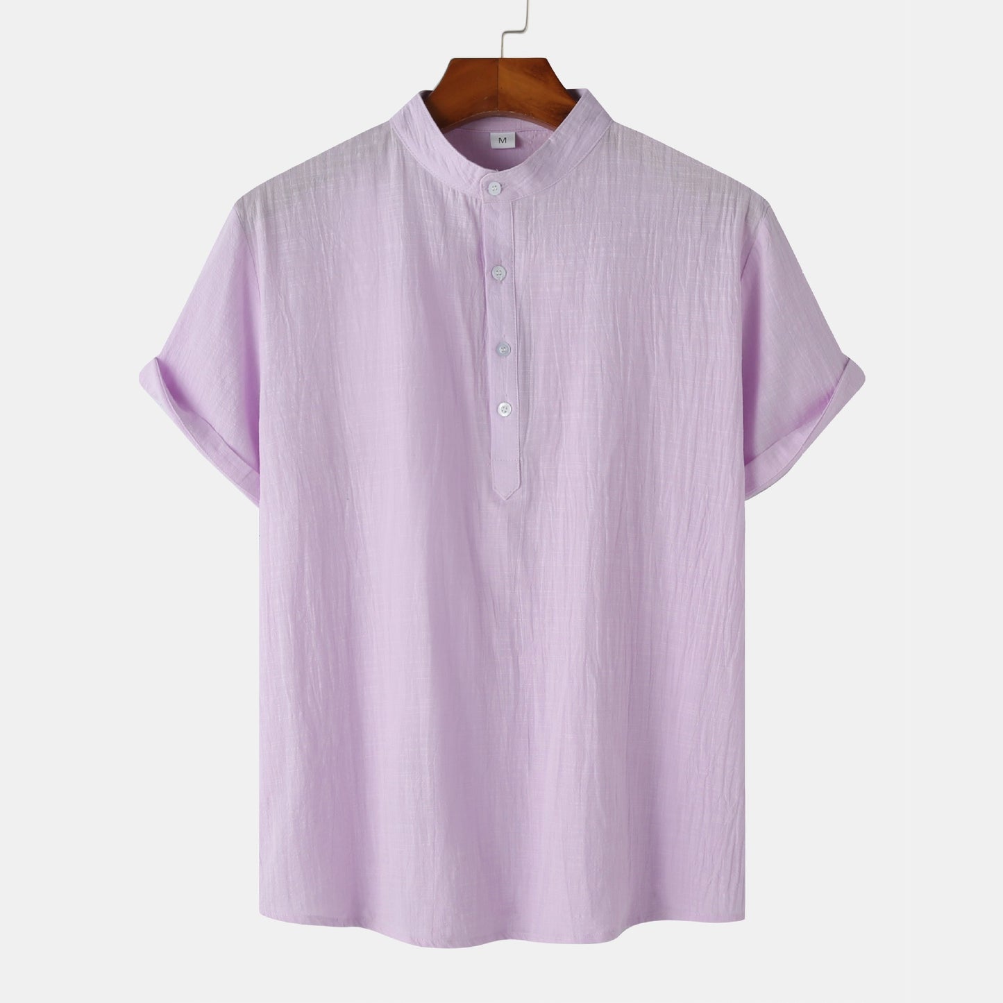 Cotton and Linen Short Sleeved Shirt