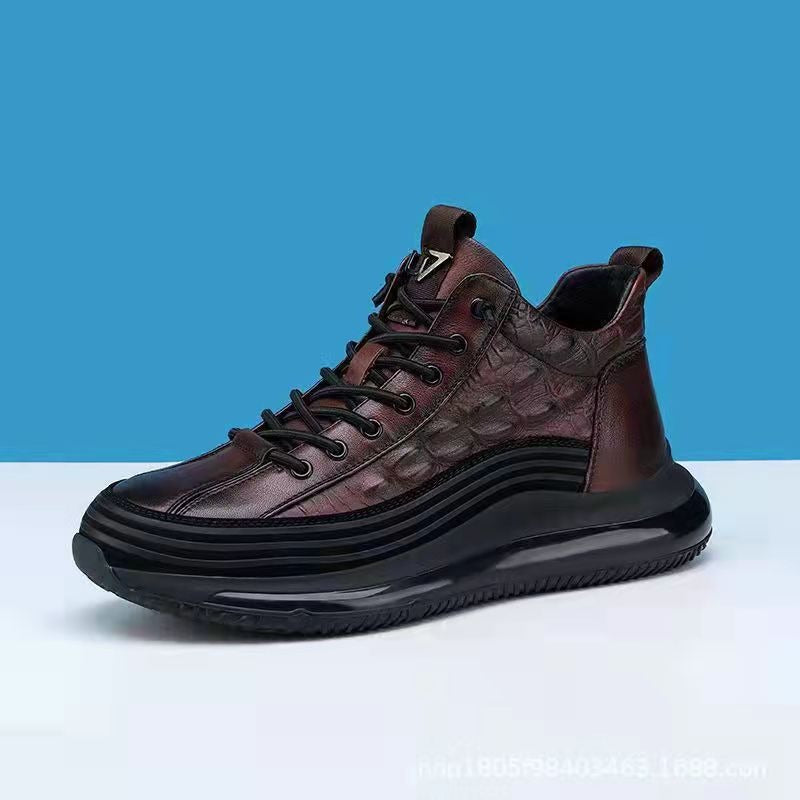 High Top PU Embossed Casual Sports Shoe