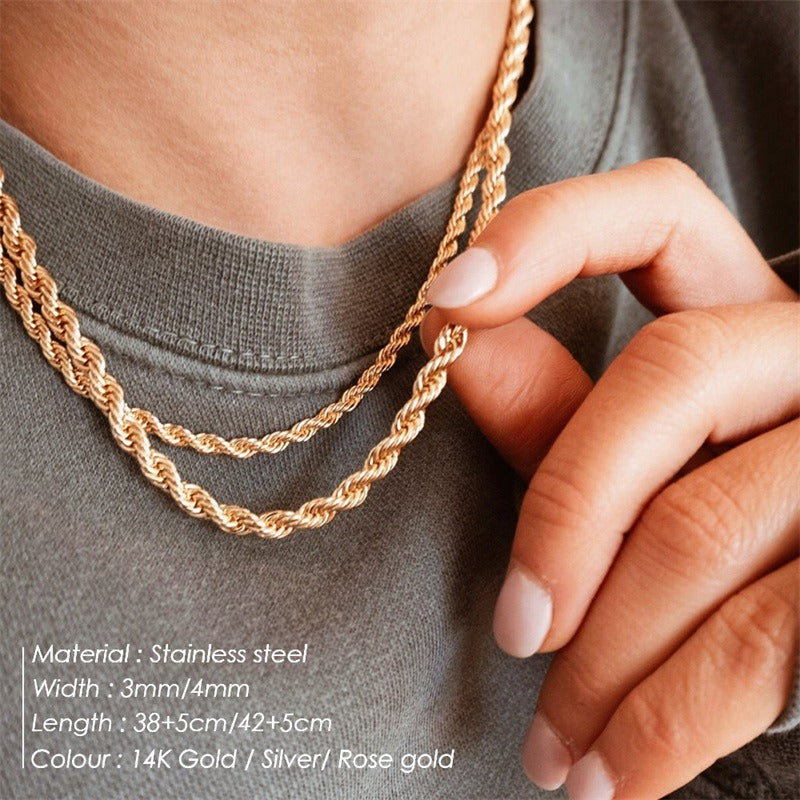 Twist Chain Stainless Steel Necklace