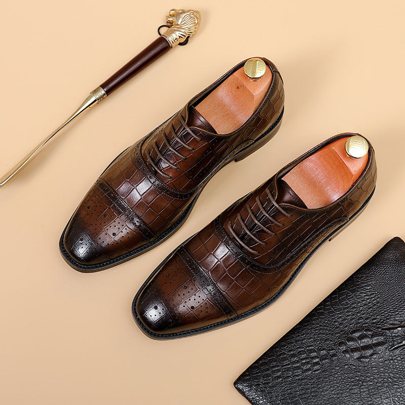 Oxford Style Leather Dress Shoes.