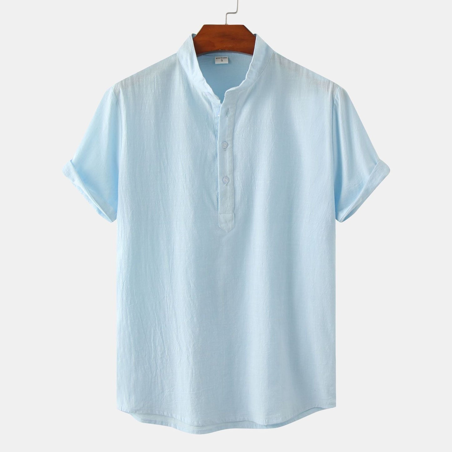 Cotton and Linen Short Sleeved Shirt