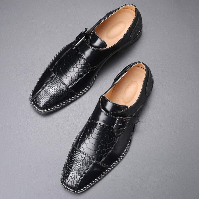 British Pointed Leather, Belt Buckle Shoes