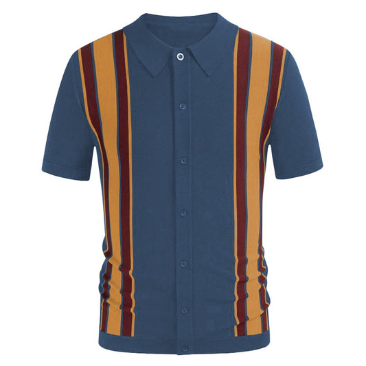 New Men's Knitted Polo Shirt