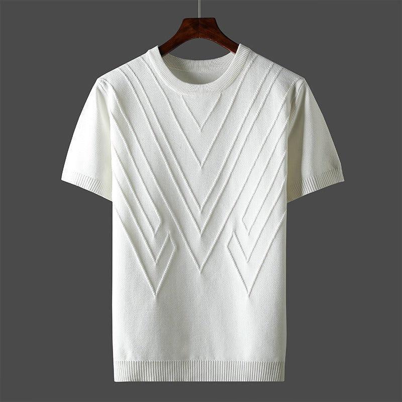 Men's Solid Color Round Neck T-shirt