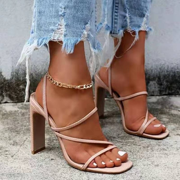 Roman Style Square Toe Summer Sandals