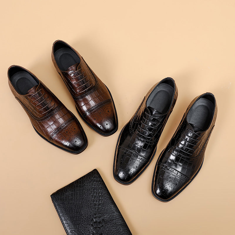 Oxford Style Leather Dress Shoes.