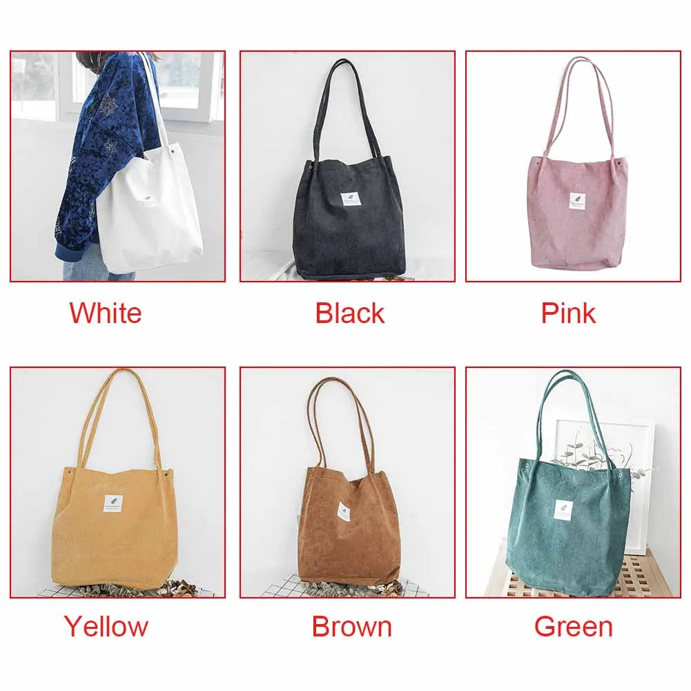 Corduroy Reusable Tote Bag