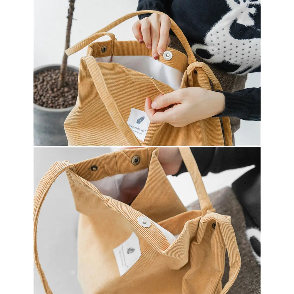 Corduroy Reusable Tote Bag