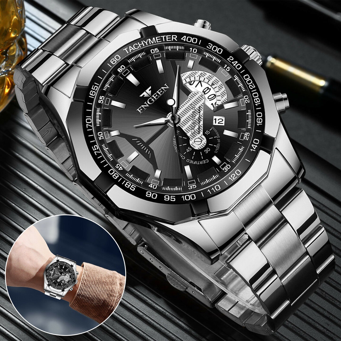 Casual Stainless Steel Watch