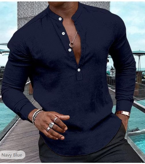 Formal Long Sleeve Solid Color Shirt